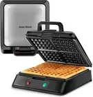Waffle Maker, Roter Mond 4 Slice Square Iron, Compact Classic Black