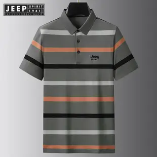 JEEP SPIRIT 1941 ESTD 新款 Polo 領襯衫和時尚短袖商務休閒男裝
