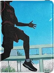 [Amooorous] Handsome Basketball Player Leather decorative Passport Holder Cover Vaccine Card Holder Cover Combo Passport Cover Ultra Slim, Handsome basketball player, 1 size