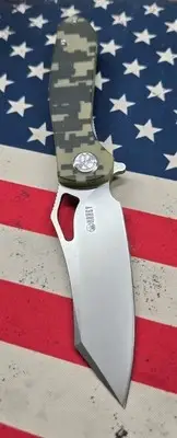 KUBEY Drake Nest Liner Lock Folding Knife Camo G10 3.4" Sandblast S30V KU31OB