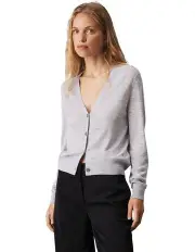 [Calvin Klein] Acetate Blend Regular Cardigan in Grey