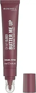 Rimmel London Oh My Gloss Butter Me Up Lip Butter Balm 004 Mellow Mocha, Hydrating Lip Balm, Tinted Lip Balm, Lip Care, Hydration, Nourishing, Squalene, 15ml (0.53oz)