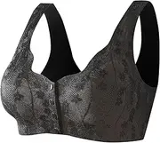 [Generic] Womans Bra Convenient Snap Front Button Closeure No Underwire Sport Bras Comfortable Soft Workout Running Sleep Bra
