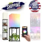 Floor Lamp with Shelves Modern RGB Smart Bulb Standing Light for Living Room