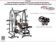 Smith Machine Bench Leg Ext Preacher Cable Cross 20 Kg Oly Barbell 90 Kg Weights