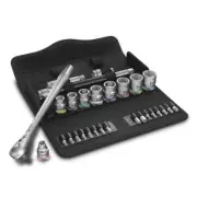 WERA 8100 SB 8 Zyklop Metal Ratchet Set w/ Switch Lever 3/8" Drive Metric - 29 P