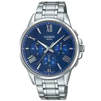 在飛比找蝦皮商城優惠-【CASIO】卡西歐時尚三眼男錶不鏽鋼錶帶 防水50米 礦物