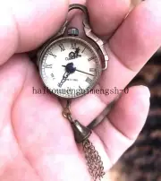20mm Works CHINESE Vintage Brass Glass Pocket Watch Ball Clock