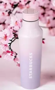 NEW Starbucks Sakura Corkcicle Flip-Straw Sport Canteen Overseas Stainless Steel