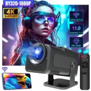 4K Native 1080p Android 11 Projector 390ansi Hy320 Dual Wifi6 Bt5.0 Cinema