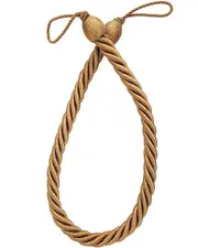 PAIR 2 pieces Curtain Tie Backs rope twist - Antique Gold 85cm