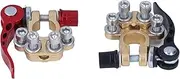 Hyuduo Car Battery Terminal Connectors Kit, 2Pcs Car Battery Terminal Connector Kit, Clamp Replacement Adjust Disconnect Arrow Storage Case, & Ends