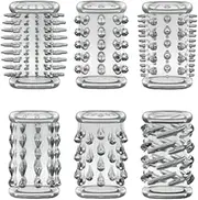 6 Pcs Male Reusable Silicone Penis Rings Extender Enlarger Sleeve Bigger Girth Enhancer Cock Rings for Adult Sex Toys