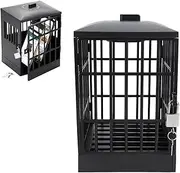 Cell Phone Jail Lock Box, Compact Plastic Cell Phones Prison Lock Up Safe Large Capacity with Timer for Party (Black and Grey) (All Black)