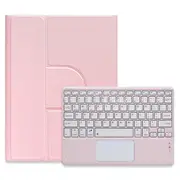 360° Rotatable Bluetooth Keyboard Leather Case With Touchpad Square Button Pink For Ipad 10.2 2021 / Air 2019 Keyboards