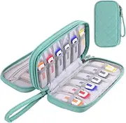 USB Flash Drive Case, Portable USB Holder Storage Bag for Samsung/Sandisk USB Memory Stick/Thumb Drive/Jump Drive/SD Card/Cable, with 18 Slots (Green)