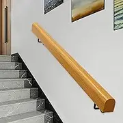 Wooden Stair Handrails for Walls 1m 1.5m 2m 2.5m 3m 4m, Stair Railing Outdoor Indoor Grab Rail for Home Porch Deck Basement Loft, Stairs Banister Hand Rails(8.2ft/250cm)