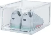 1 Pack Shoe Boxes Clear Plastic Stackable Sneaker Containers Magnetic Shoes