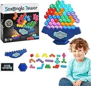 Wesleyyy Balance Stacking Game | Hexagonal Building Blocks Set,Educational Toys for Kids and Adults, Party Supplies for Family Game Night