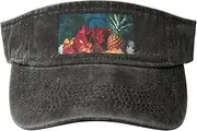 [RLDOBOFE] Sun Visor Hat Adjustable Empty Top Baseball Cap Flowers and pineapple Sun Hats for Women Men Sports Hats Summer Beach Cap