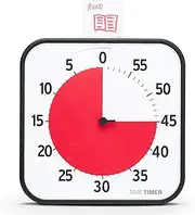 TIME TIMER Original Large 30 x 30 cm - 60 Minute Visual Analogue Timer Clock - Optional Acoustic Alarm (Volume Control), No Loud Ticking, Time Management Device (Black)
