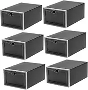 iplusmile 6Pcs Sneaker Storage Boxes with Transparent Lid Stackable Shoe Organizers for Easy Access Breathable Avoid Odors and Practical Sneaker Containers