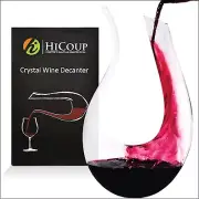 Wine Decanter 100% Lead-Free Crystal Glass, Hand-Blown