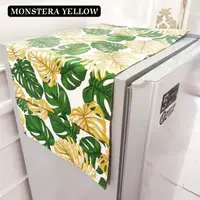 在飛比找蝦皮購物優惠-冰箱罩冰箱罩 MONSTERA 黃色帆布冰箱罩 40x120