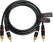 2.5 Meter RCA Cable Pair - Made with Mogami 2534 - Star Quad, High-Definition Audio Interconnect Cable and Neutrik-Rean NYS Gold RCA Connectors – Directional design for best performance