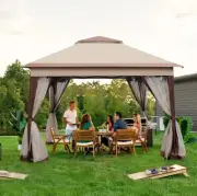 Pop-Up Gazebo Canopy with Removable Netting Soft Top Event Tent Waterproof 11x11