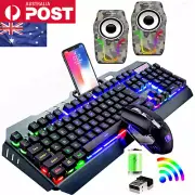 3in1 Wireless Gaming Keyboard Mouse&RGB USB Speaker Combo For PC Mac LaptopGamer