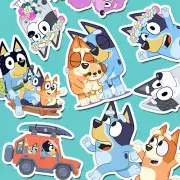 Aussie Dog Cartoon Stickers, Diary Stickers - Dog Family Stickers