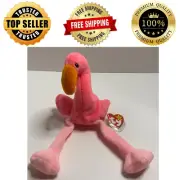 TY Pinky Plush Stuffed Soft The Flamingo Beanie Baby Toy 10 Inches For Kids