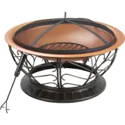 Outdoor Expressions 30 In. Coppertone Round Steel Fire Pit FT-114(2) Outdoor