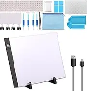 A4 Rechargeable Light Pad with Case,Diamond Painting Light Board with Stand, Adjustable Diamond Art Paintings Accessories,Pretty Diamond Paint Kit for Diamond Painting,Drawing,Sketching,Tattoo (2)