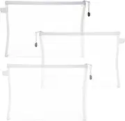 [Generic] Puzzle Storage Bags,Building Block Toy Board Game Storage - Extra Large Nylon Clear Zipper Bags, Multipurpose Pouch for School Supplies, Puzzles & Games Organizing Storage