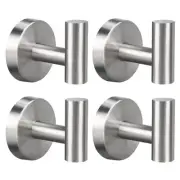 4 Pack Towel Hooks, Robe Hook, Bathroom Coat Hook Wall Mounted, SUS304 Stainl...
