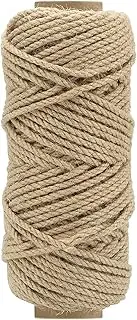 Natural Jute Twine, 164 Feet Long Brown Twine String for Craft, Jute Rope, Natural Hemp Twine, 4mm Thick White Cotton Rope for Crafts, Art,Climbing Plant, Gift Wrapping Decoration