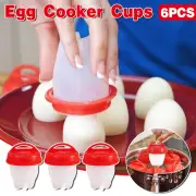 6PCS Silicone Egg Cooker Set Easy Egg Boiler Poacher Steamer Nonstick Egg Cups