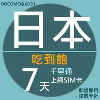 在飛比找PChome24h購物優惠-千里通日本上網卡7日 無限高速上網吃到飽