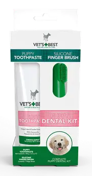 VET'S BEST Dental Care Kit For Puppies (Finger Toothbrush + Puppy Toothpaste)