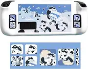 Kiloluv Protective Case & Decal Stickers for Steam Deck LCD & OLED Version, Hard Slim Protective Case with Full Protection (Milk Cat-Blue)