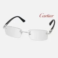 在飛比找蝦皮商城優惠-Cartier 卡地亞眼鏡 經典系列 無框商務方框復古大臉加