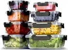 16Pc Glass Food Storage Containers with Lids, Airtight Glass Meal Prep Container