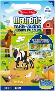 Melissa Doug Magnetic Take Along Jigsaw Puzzles Farm