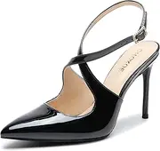[OHOXOE] Slingback Heels for Women Pointed Closed Toe Stiletto Pumps Cross Strap Kitten Heels Wedding Party Dress Sandals Shoes