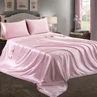 3 Piece Pink Satin Sheets Twin Size Satin Bed Sheets Set Silky Satin Sheet with