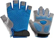 [BXT] Cycling Gloves Non-Slip Shock Absorption Adjustable Breathable Fingerless Gloves Scooter Sports Accessories for Kids
