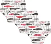 Caihoyu Baby Underwear Potty Training Reusable Nighttime Training Pants Boxer Briefs Underwear Set for Toddler Boys 4T Handpainted Fish Pattern Texture