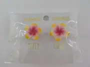 MINI KANOA FLOWER POST EARRINGS HAWAIIAN FLOWER BEACH TWEENS FASHION JEWELRY NIP